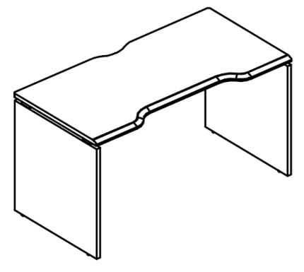 Стол эргономичный "Симметрия" на каркасе ДСП (1 скос)  вяз либерти / мокко премиум