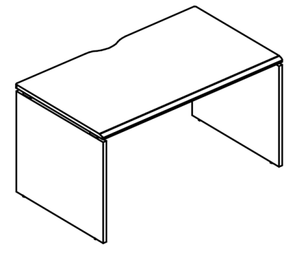 Стол письменный на каркасе ДСП (1 скос)  вяз либерти / мокко премиум