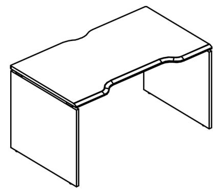 Стол эргономичный "Симметрия" на каркасе ДСП (1 скос)  вяз либерти / вяз либерти