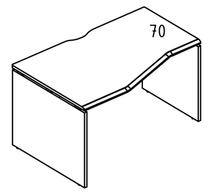 Стол эргономичный "Техно" на каркасе ДСП (1 скос) левый вяз либерти / мокко премиум