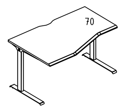Стол эргономичный "Техно" на металлокаркасе МL (1 скос) левый вяз либерти / антрацит
