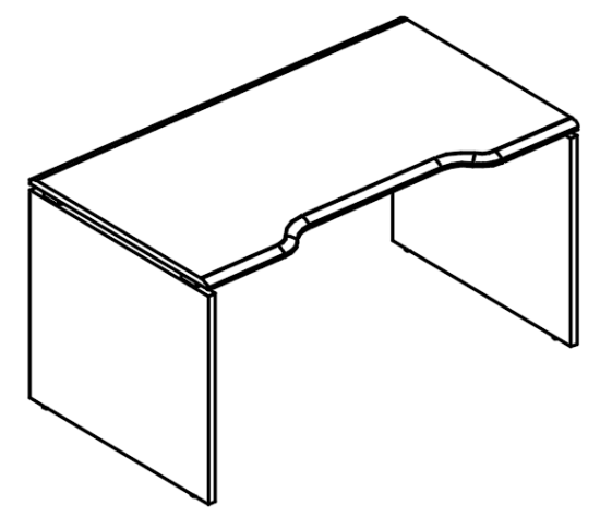 Стол эргономичный Симметрия на каркасе ДСП (2 скоса)  мокко премиум / вяз либерти