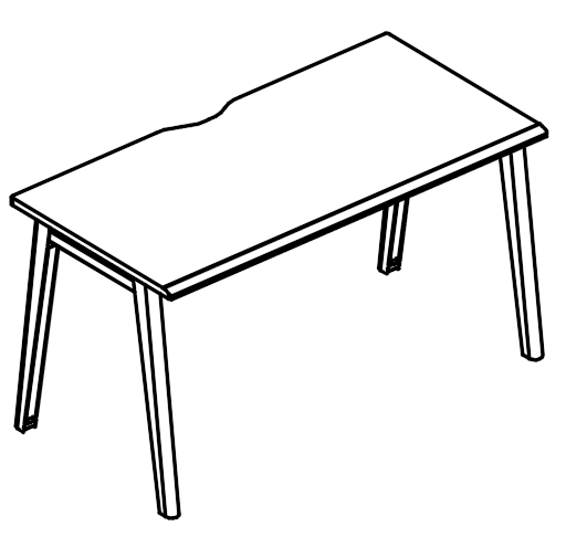 Стол рабочий каркас МТ 1 скос  вяз либерти / белый, вставка белая